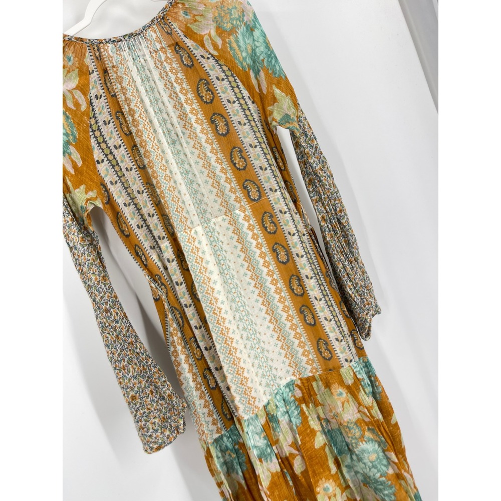 D'Ascoli Floral Paisley Maxi Dress Orange Blue Boho Resort Italian Summer Size S - Picture 14 of 14